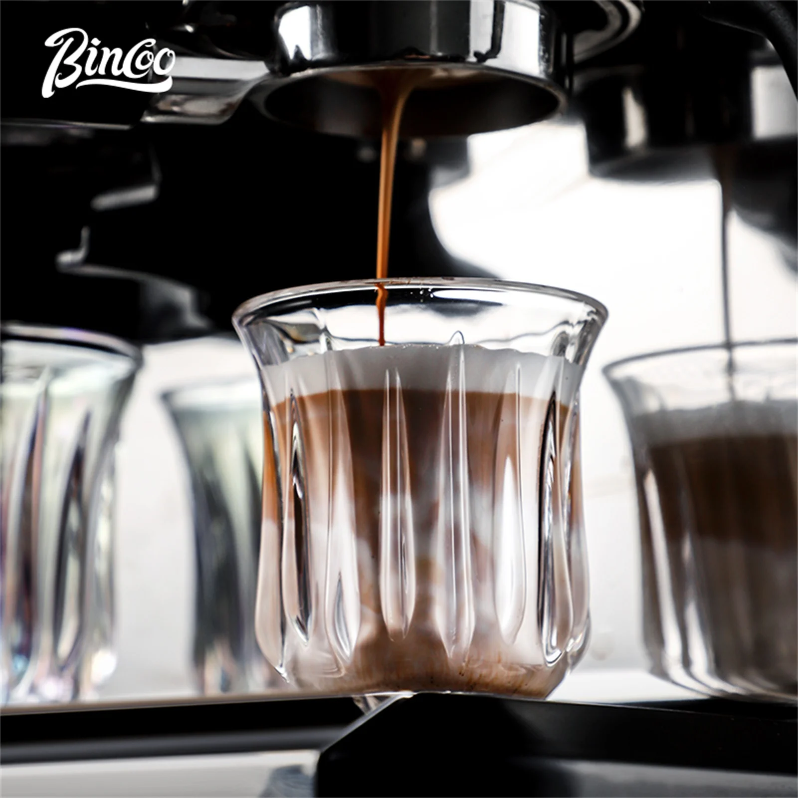 BINCOO 90 مللي-400 مللي كوب قهوة زجاجي أكواب للشرب لإسبريسو كابتشينو لاتيه كوب عصير كوكتيلات المطبخ المنزلي أدوات باريستا
