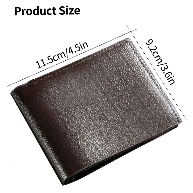 Men's Short Soft Leather Wallet Pu Leather Young Men's Student Wallet Retro Zipper Horizontal Short Wallet Multi-functional