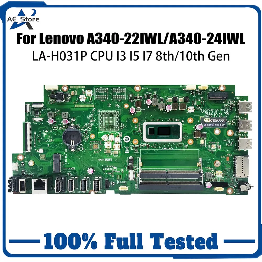 

A340-24IWL Mainboard For Lenovo AIO A340-22IWL LA-H031P 5B20U54062 5B20U53942 i3 i5 i7 8/10th All-in-one Motherboard