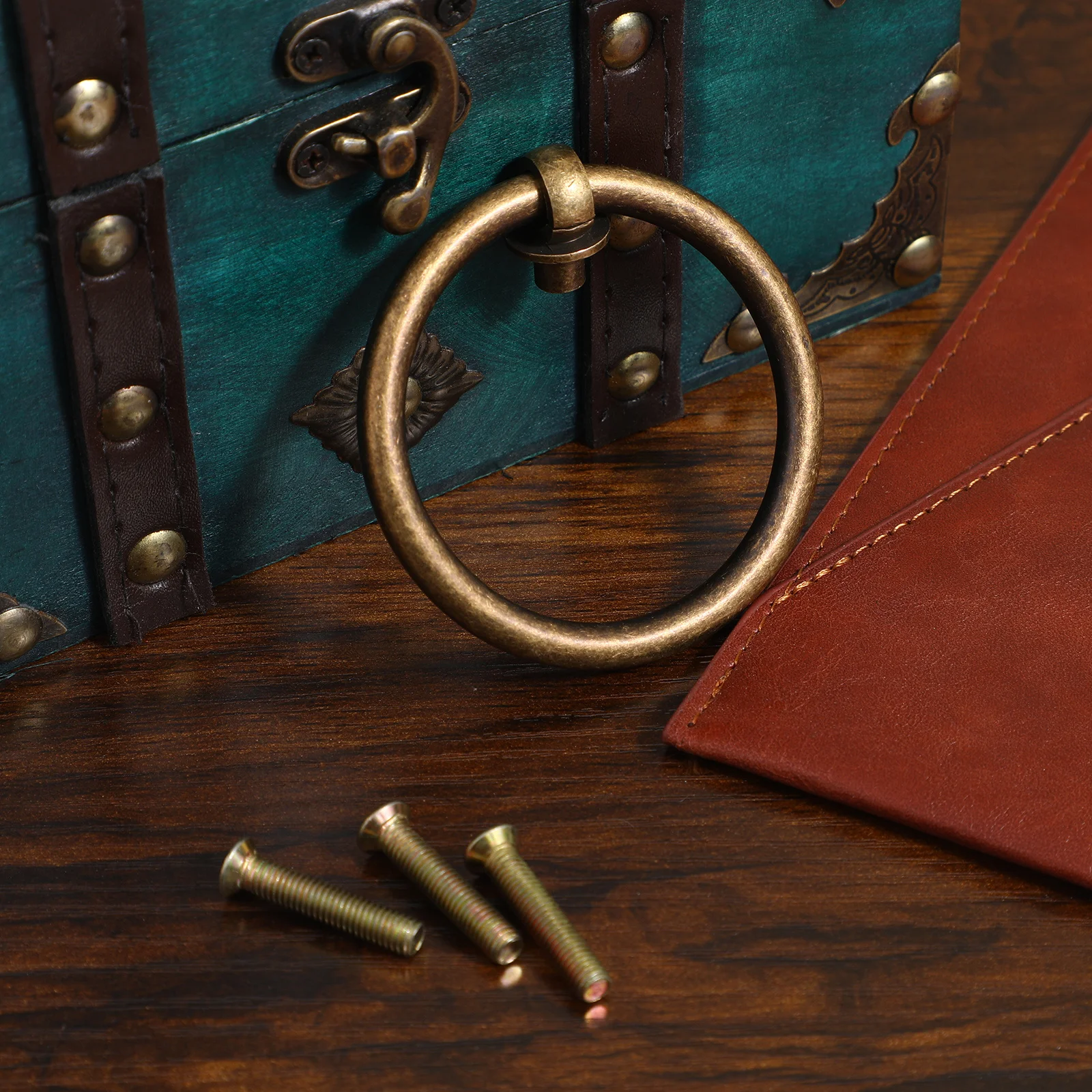 

Brass Cabinet Ring Handles, Solid Furniture Drawer Pulls, Vintage Dresser Knobs For Wardrobe Cupboard Door, Cabinet Pulls