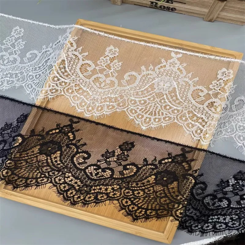 African lace fabric 2024 high quality 1yard eyelashes mesh garment accessories handmade DIY skirts necklines hat embellishments