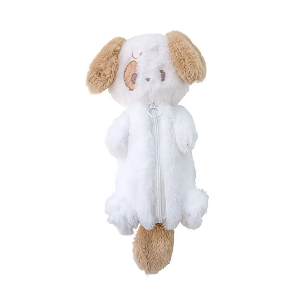 Большой вместительный плюшевый пенал, мягкий чехол для хранения канцелярских принадлежностей с мультяшными животными, милый кулон, милая сумка для ручек с видом на окно