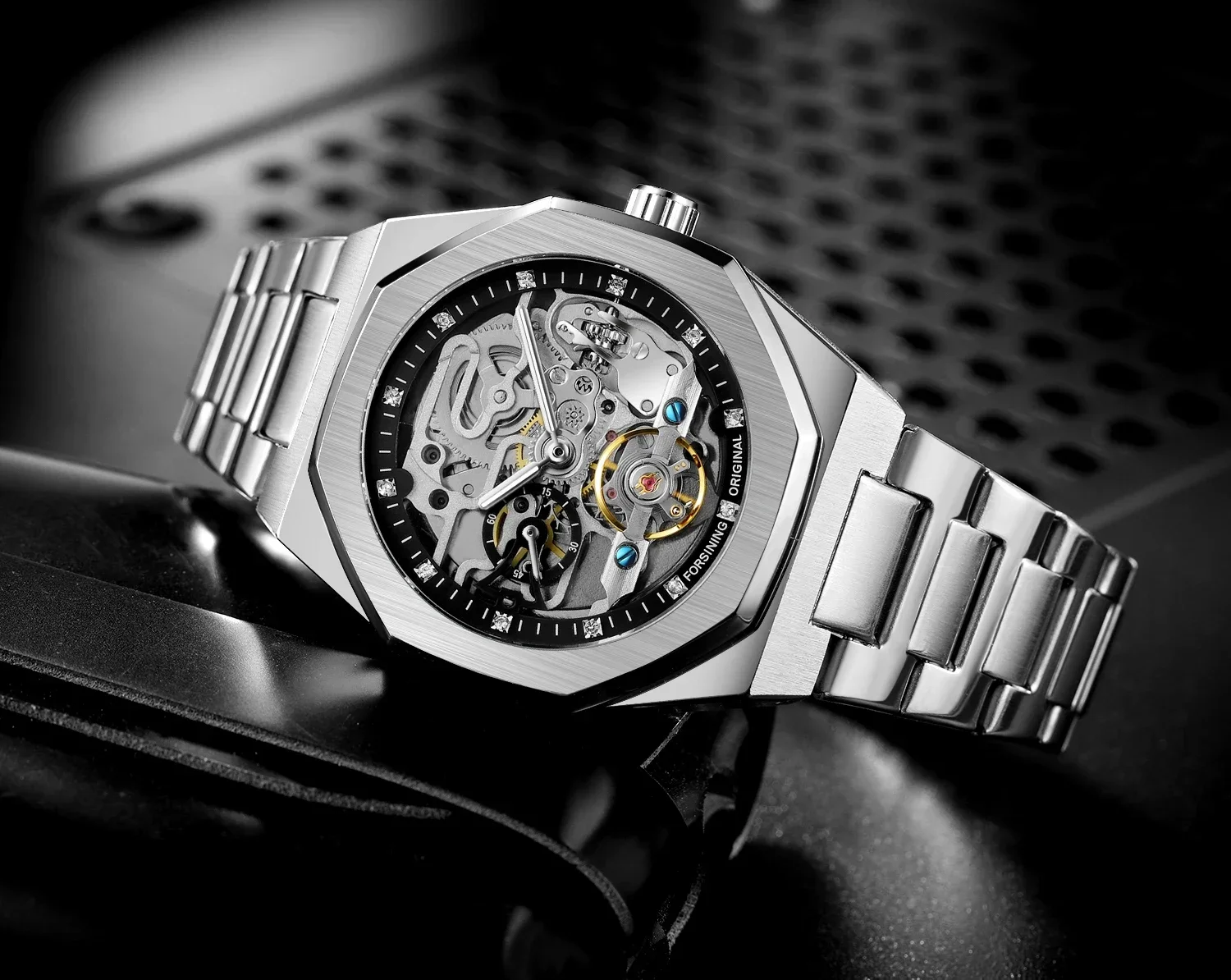 New Forsining Men\'s Hollow Mechanical Tourbillon Wristwatch Fashion Luxury Business Automatic Mens Watches Relogio Masculi