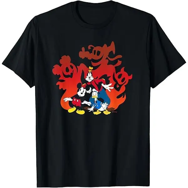 

Disney Mickey Minnie Short-sleeved T-shirts Male Sweethearts Outfit Anime Peripheral Clothes T-shirt in Summer