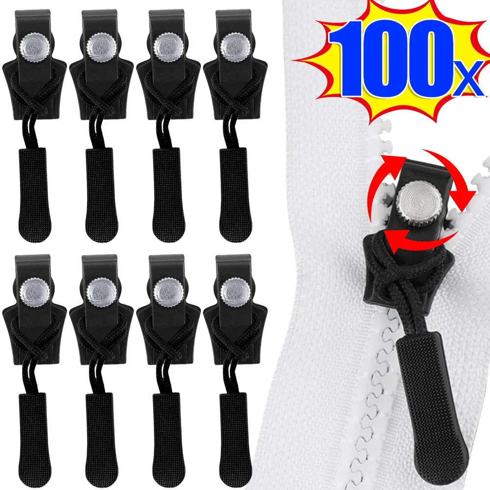 Universal Zipper Repair Kit Quick Instant Detachable Zipper Head Replacement Zipper Slider Pull For Jacket Bags Coat Free Sewing