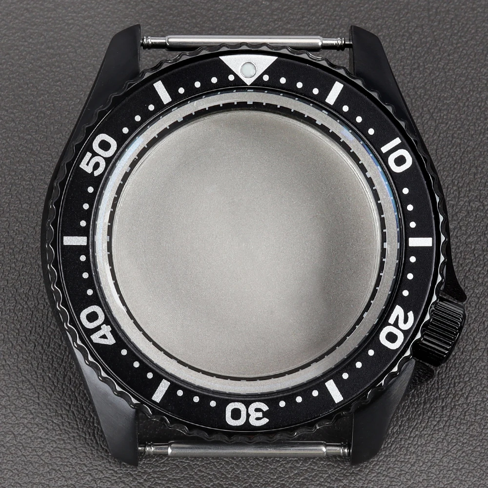 42mm PVD Black Ring Watch Case AR Sapphire Crystal for SKX 007 NH35 NH36 NH34 NH38 NH70 28.5mm Dial Men Watch Case Repair Parts