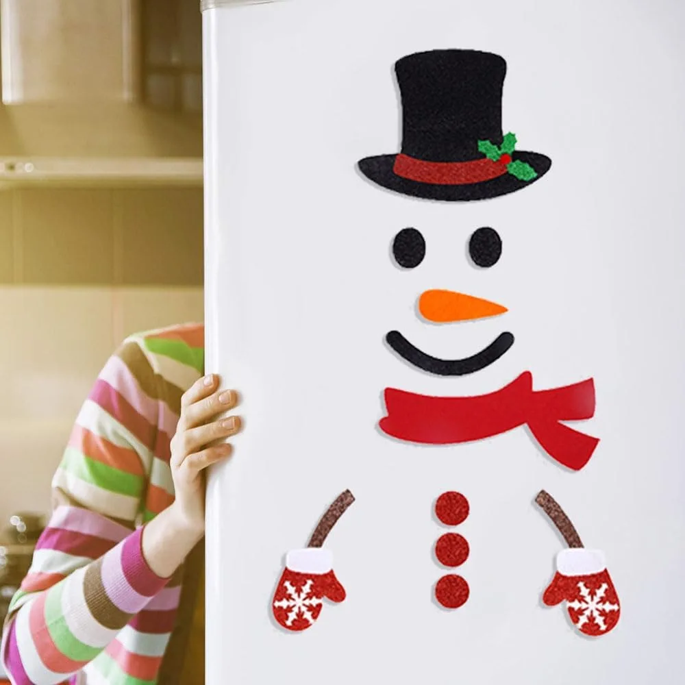 أبواب ونوافذ عيد الميلاد ملصقات جدار رجل الثلج سانتا إلك ملصقات جدار الشتاء عيد الميلاد السنة الجديدة ملصقات الزخرفية