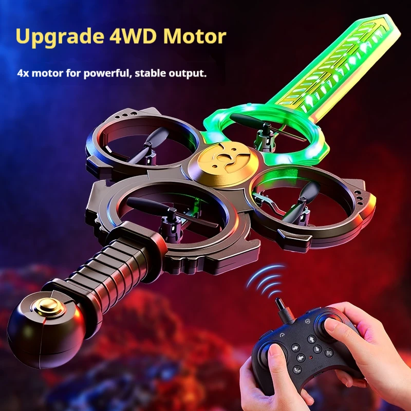 Remote Control Flying Sword Drone Gesture Control Multi - mode Lighting Stunt Aircraft One Key Lift Boy Christmas Toy Gift