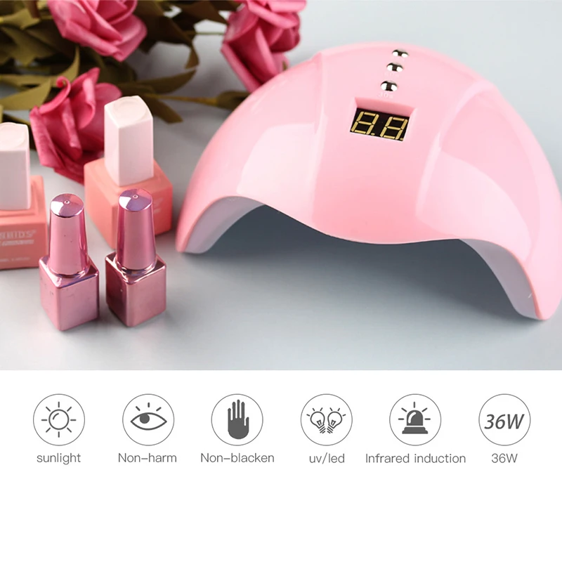 36W koraliki lampa o wysokiej mocy 12 lampa polimeryzacyjna LED zdobienie paznokci trójbiegowe profesjonalne lampa do paznokci na sucho 2 kolory
