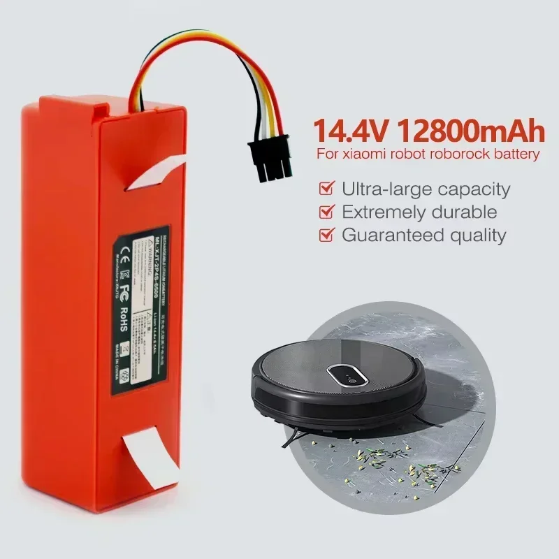 

12800mAh 14.4v roborock s50 battery brr 2p4s 5200d original battery for Xiaomi Robot Roborock S50 S51 S55 T60 Accessory Spare