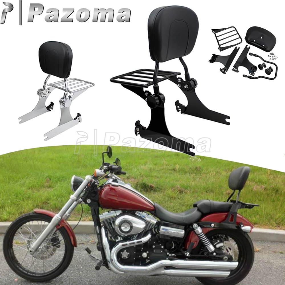 For Harley Dyna Sissy Bar Luggage Rack Detachable Passenger Backrest Fits Fat Bob FXDF FXDFSE 08 09  FXDF FXDWG FXDFSE 2010-up 