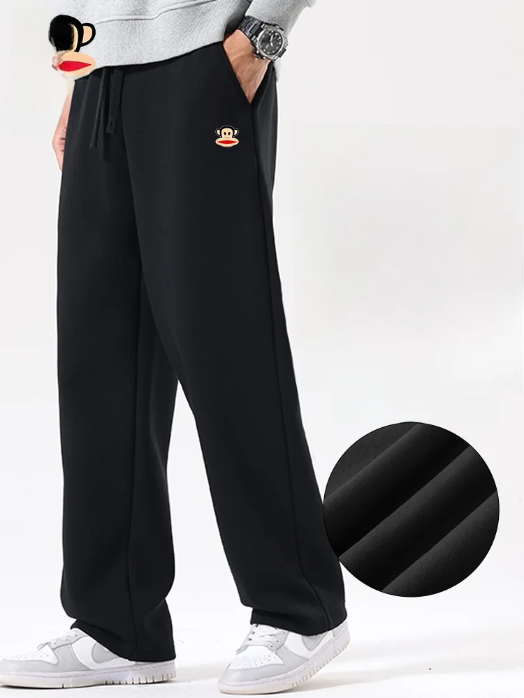 

Men's Casual Sports Pants Bla Spring Autumn Drape Straight Leg Wide Leg Trousers Comfortable Cotton Youth Faion