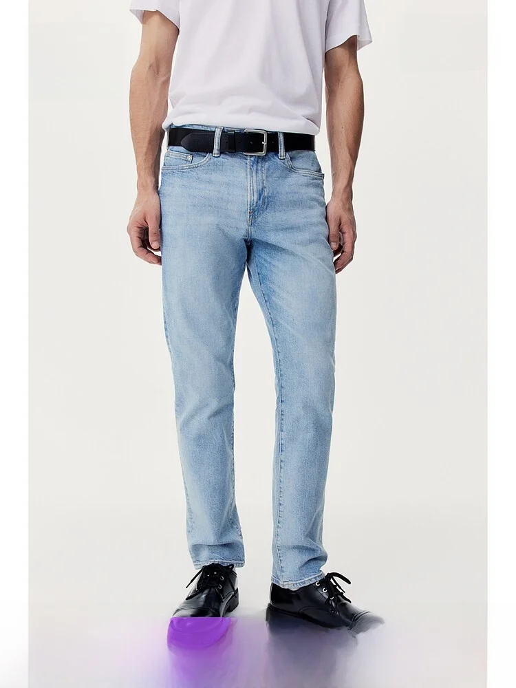 

Мужские джинсы H&M из хлопкового денима, летние, свободные, комфортные, эластичные, прямого кроя, со средней посадкой, с 5 карманами, длинные брюки