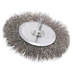 1Pc Wire Wheel Brush 100mm Polishing Grinding Brush 6mm Shank Rust Removal Cleaning For Rotary Tools Electric Grinder Tool Parts