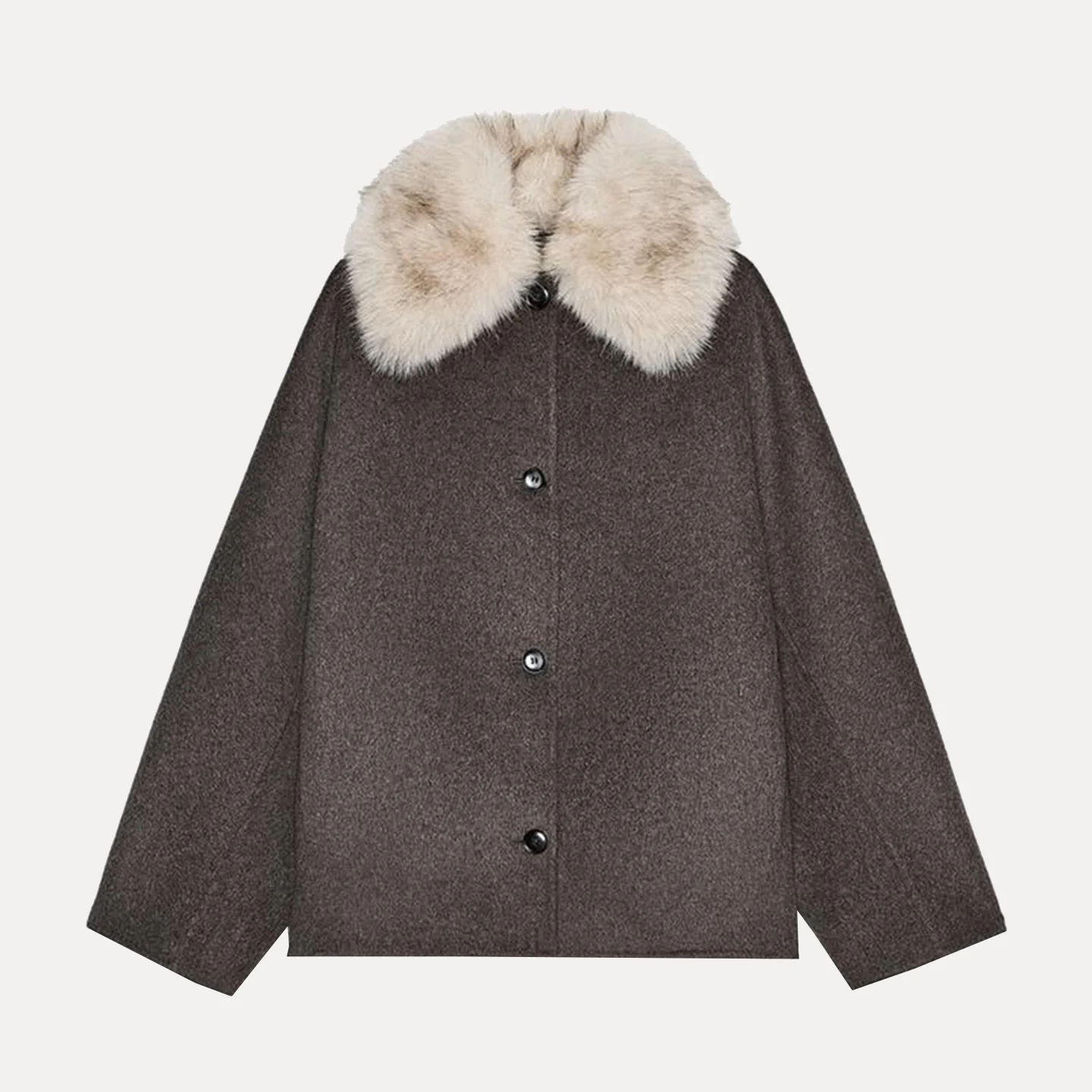 엘리 인조 모피 효과 자켓 2025 가을 신상 여성 패션 Z 스탠드 핏 외투 여성용