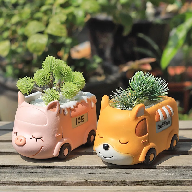 

Cartoon Animal Succulent Flower Pots Home Office Balcony Plant Decor Mini Landscape Planter