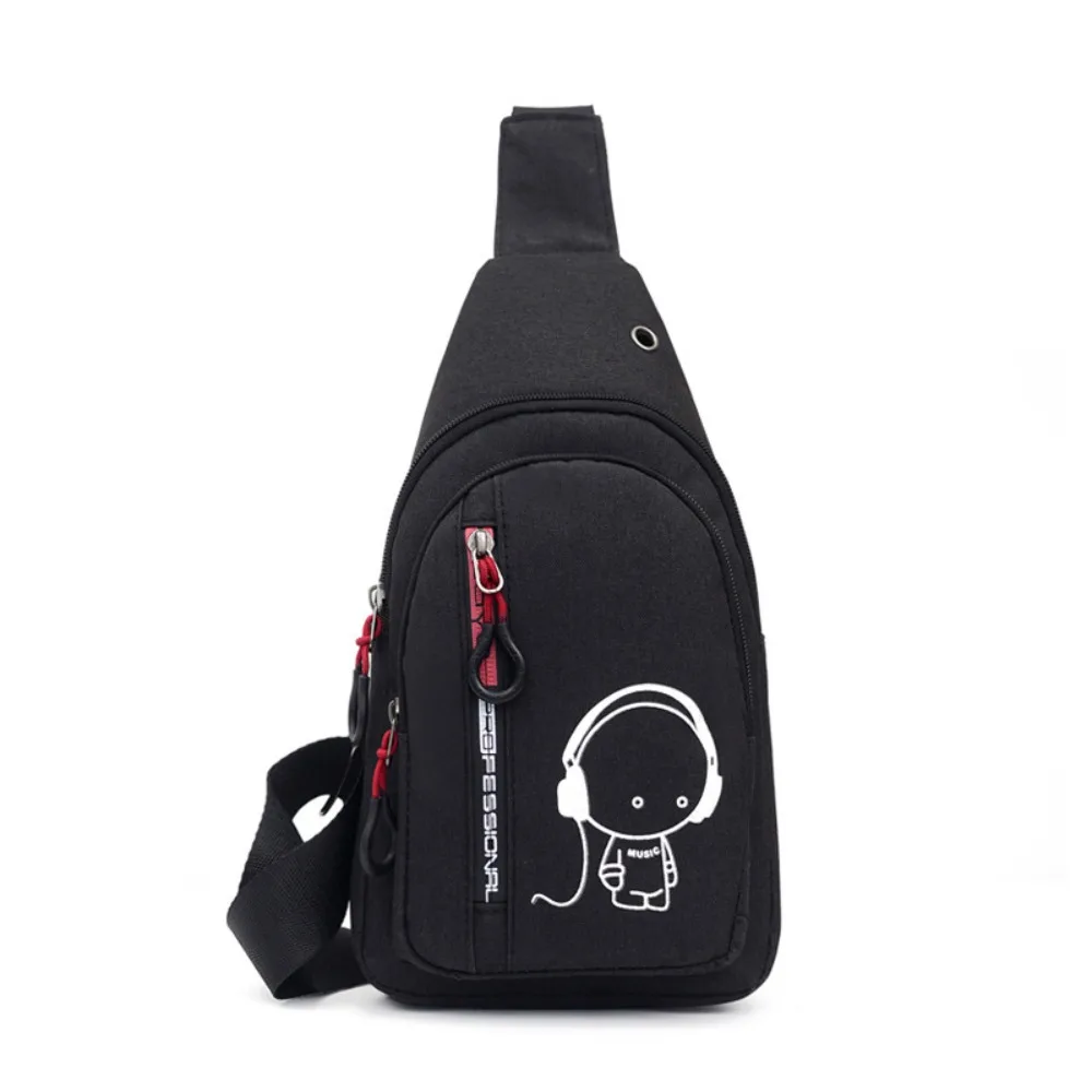 

Simple Glow Men's Chest Bag Waterproof Multifunctional Cycling Shoulder Bag Commuting Large Capacity Nylon Crossbody Bag Running