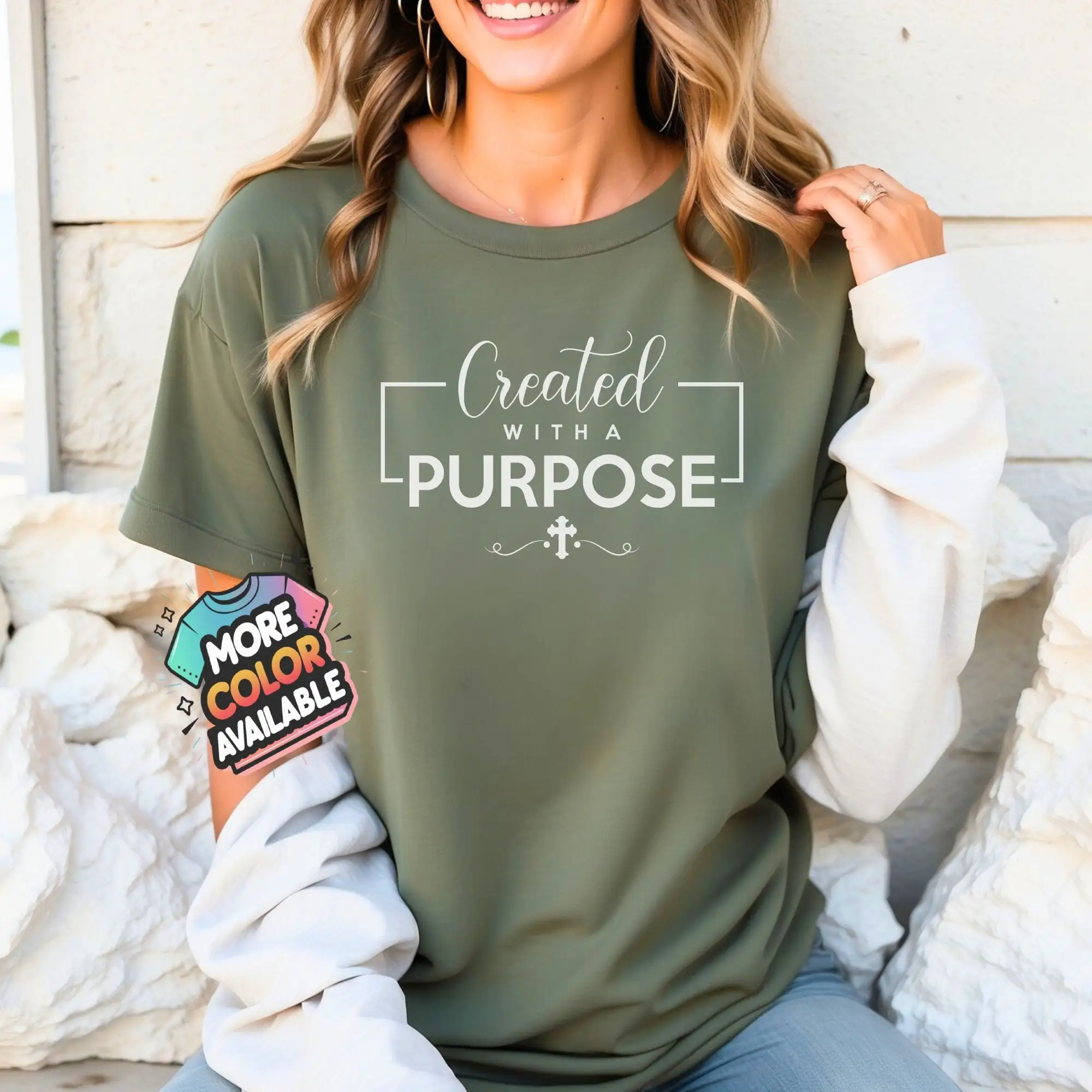 Created With A Purpose T Shirt Inspirational Christian Faith