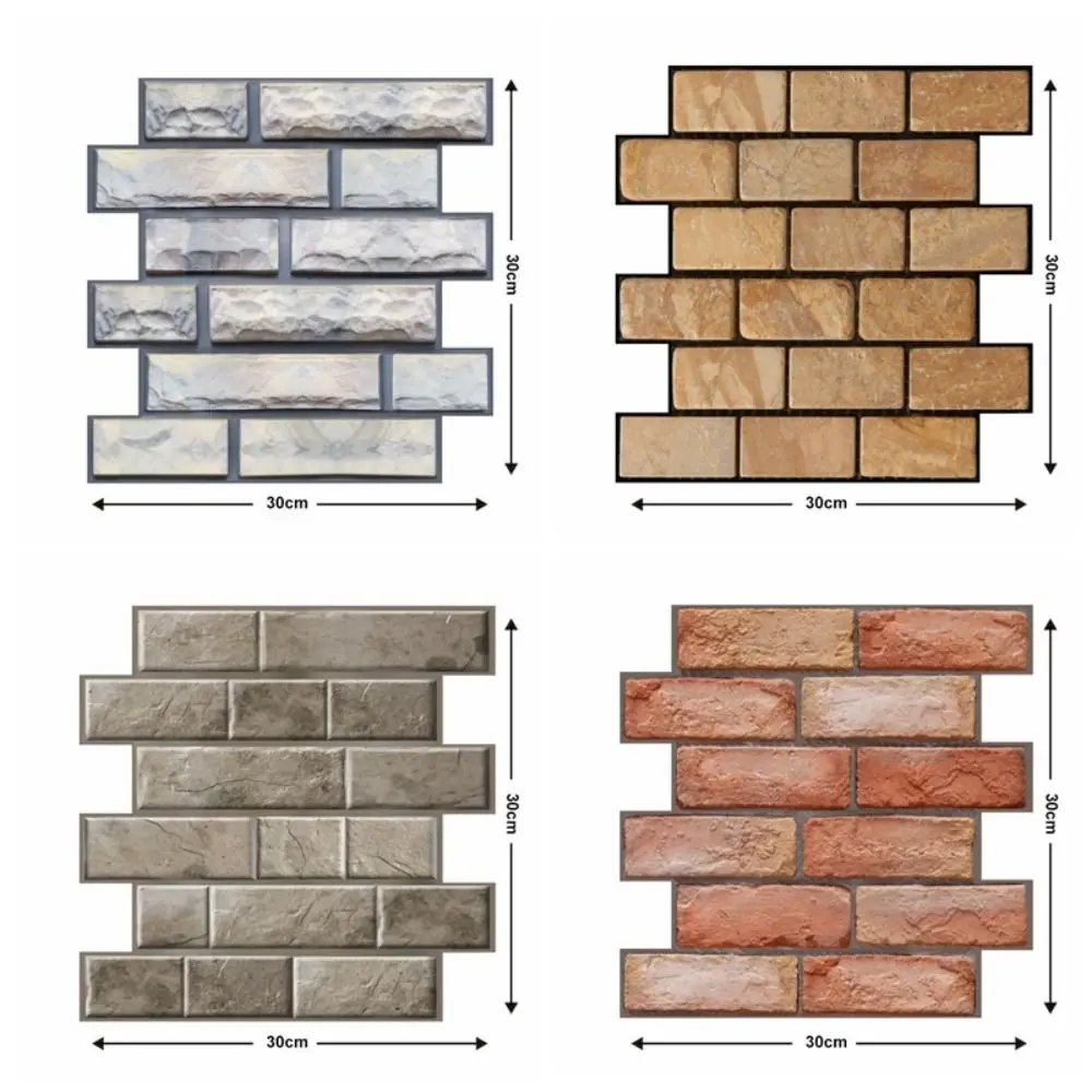 

10 шт. 2025 водонепроницаемые стеновые панели в форме кирпича влагостойкие домашние декоративные 3D обои в стиле ретро