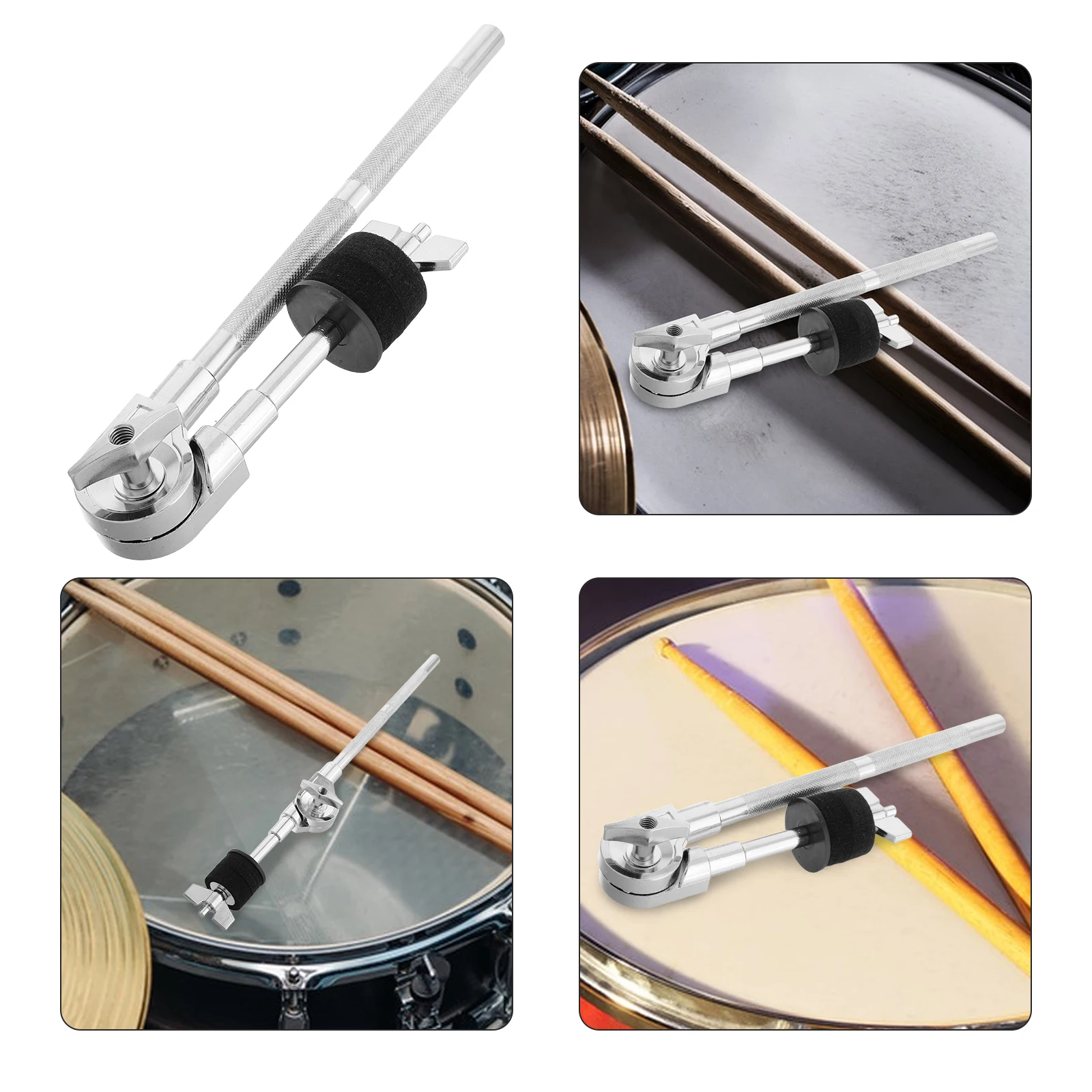 

Cymbal Stacker Drum Stand Holder Adjustable Height Angle Bracket Compact Metal Accessories Cymbal Boom Attachment Part
