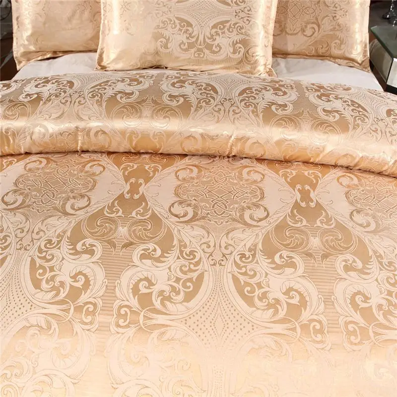 50  Bedding Set Queen King Size Duvet Cover Silky Bed Linens Quilt High Quality Luxury Gold Colour 2/3pcs Comforter