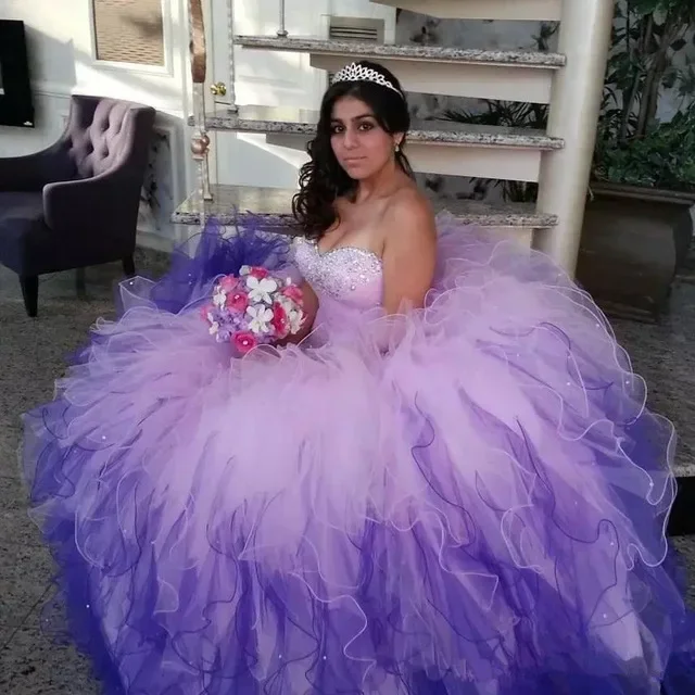 Sweetheart Ball Gown Quinceanera Dresses 15 Party Formal Beaded Organza Masquerade Birthday Gowns Plus Size Lace-up Customized