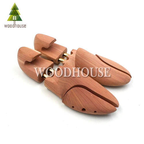 Imagen 2 del producto Árbol de zapatos de madera de cedro rojo ajustable de doble tubo para hombres y mujeres