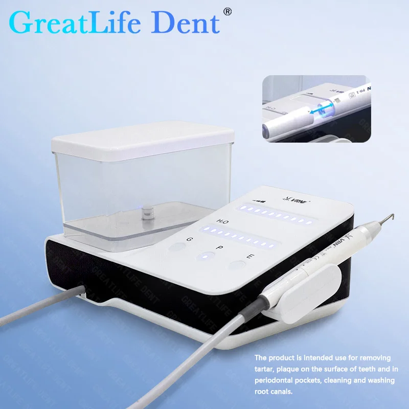 GreatLife Dent VRN DA-20 Dental Ultrasonic Scaler Machine  Wireless Pedal Dental Scaler Device 10pcs LED Handpiece Tips