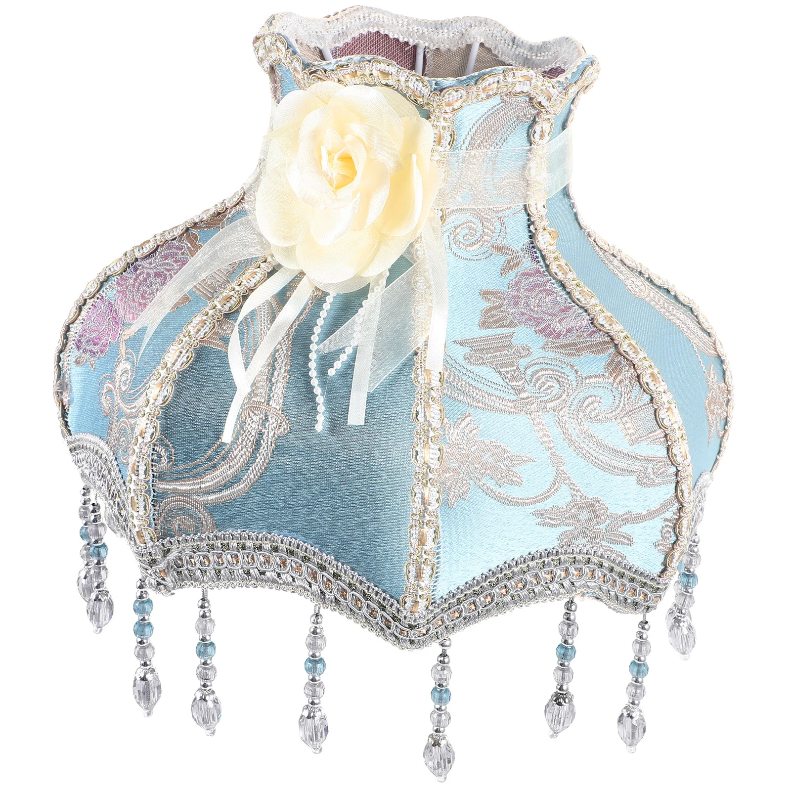 

Romantic Lace Lampshade European Elegant Victorian Table Lamp Cover Replacement French Cover Vintage Fabric Fringe