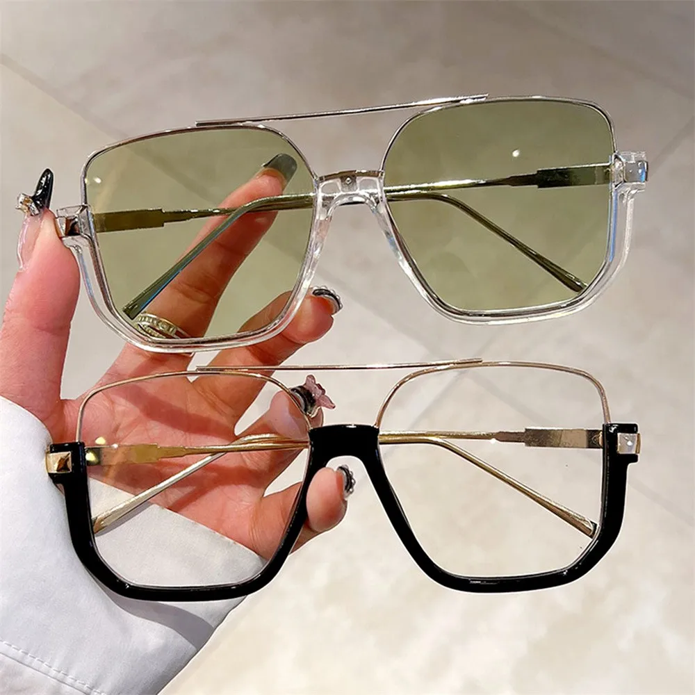 Fashion Oversized Square Sunglasses Women Vintage Big Frame Female Sun Glasses Luxury Brand Shades Decoration Outdoor Eyeglasses