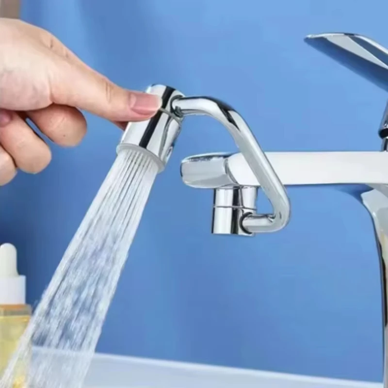 

1pc 1080° Swivel Stainless Steel Faucet Extender Splashproof Dual Spray Mode Bathroom Sink Accessories Universal, with Adapter