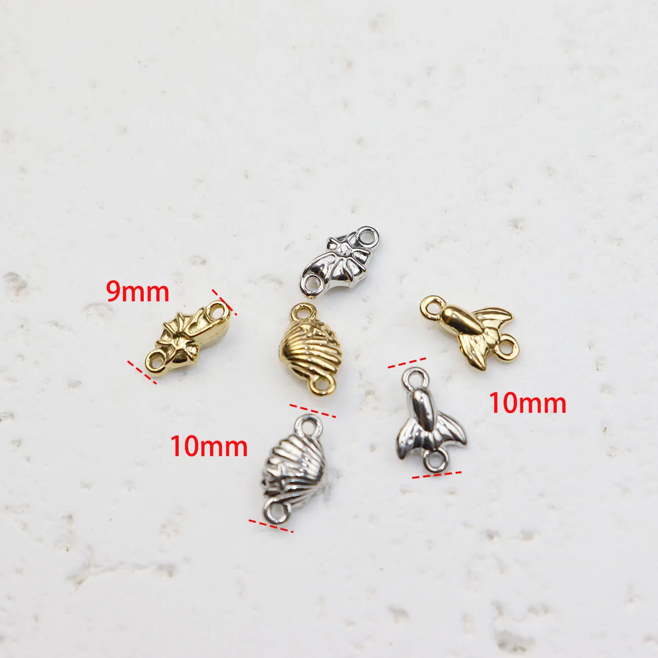 10 pezzi in acciaio inossidabile anti-allergia con motivo marino connettore collana fai da te con ciondolo gioielli di moda di alta qualità da donna