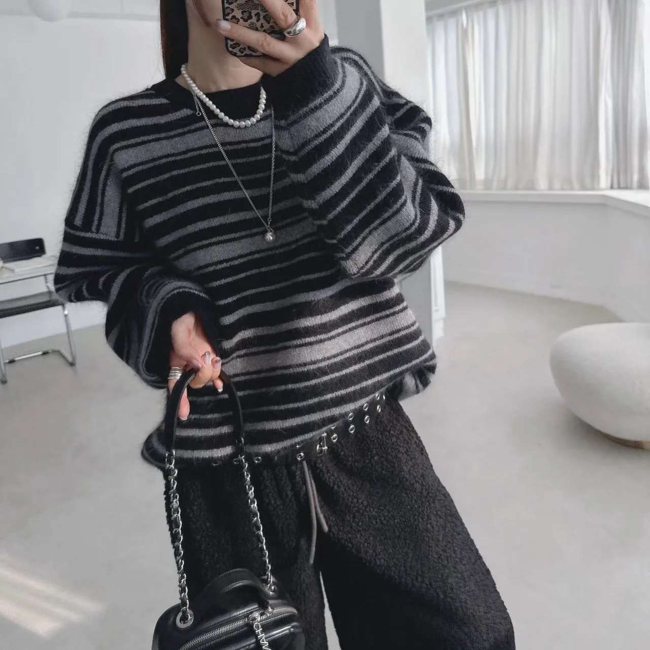 سترة نسائية أنيقة فضفاضة مستديرة للخريف والشتاء تصميم Sense Retro Faionable بطبعة الفهد، بلوزة مريحة تناسب الجميع #1