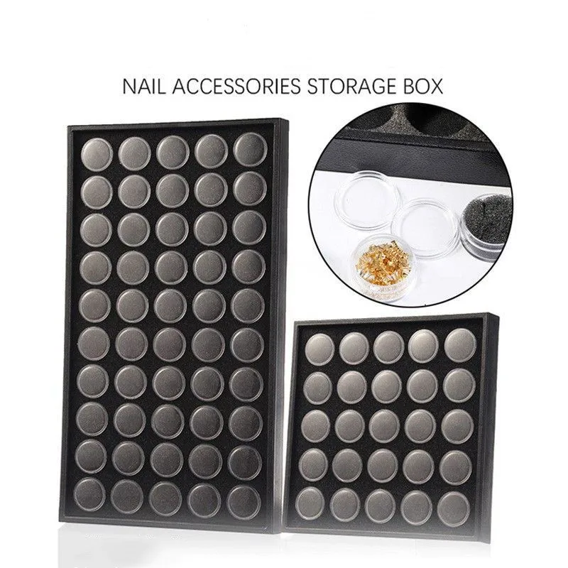 

25/50 сеток, пластиковый пустой ящик для хранения, органайзер для косметического дизайна ногтей, стразы, ювелирные изделия, бусины, чехол, портативный контейнер для хранения