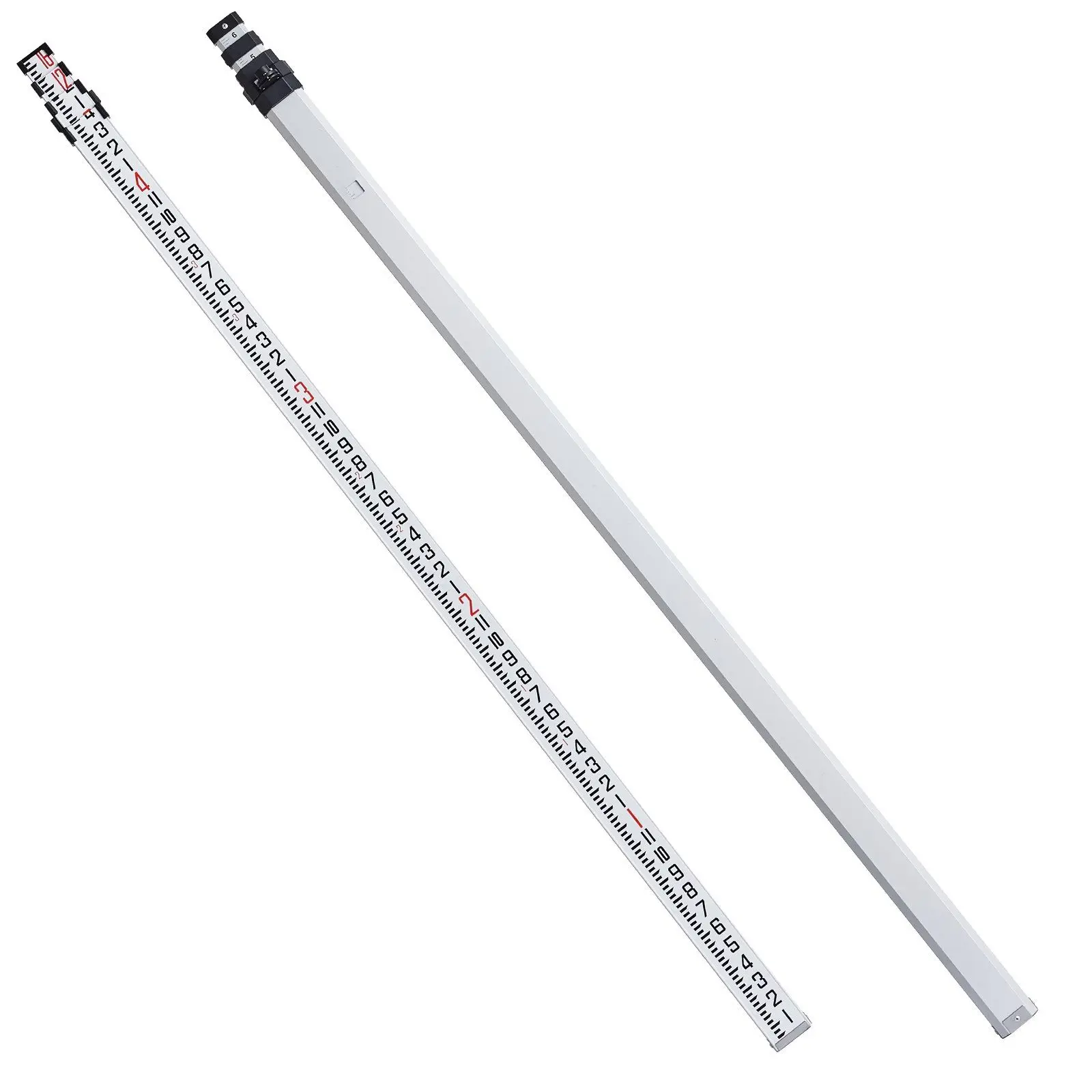 

"16ft Aluminum Grade Rod – Telescopic 4-Section – 1/8" Scale with Bubble Level"