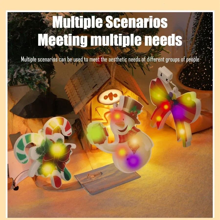 Creative Cartoon Night Light Home Christmas Decorative Cute Gift Santa Claus Lamp Built in Button Battery Christmas Trees Lights