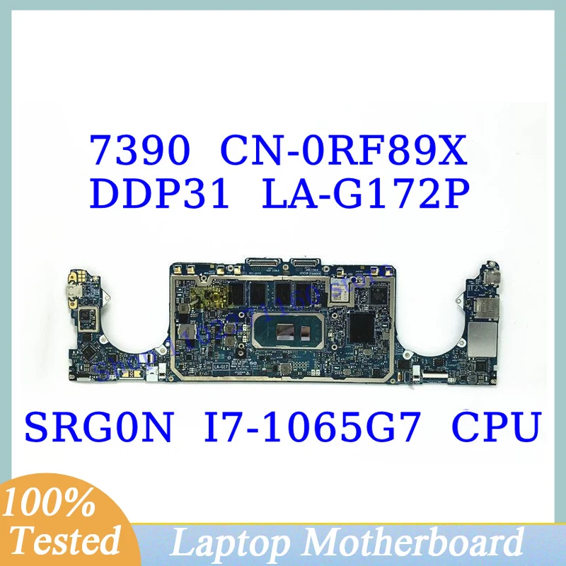 

CN-0RF89X 0RF89X RF89X For DELL 7390 With SRG0N I7-1065G7 CPU Mainboard DDP31 LA-G172P Laptop Motherboard 100% Full Working Well