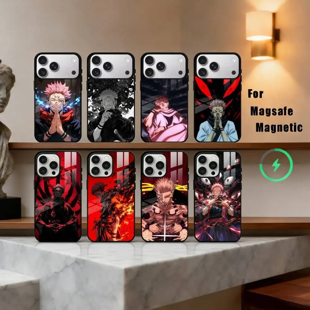 

R-Ryomen S-Sukuna J-Jujutsu Kaisen Phone Case For iPhone17,16,15,14,13,12,11 Plus,Pro Max Magnetic For Magsafe Wireless Charging