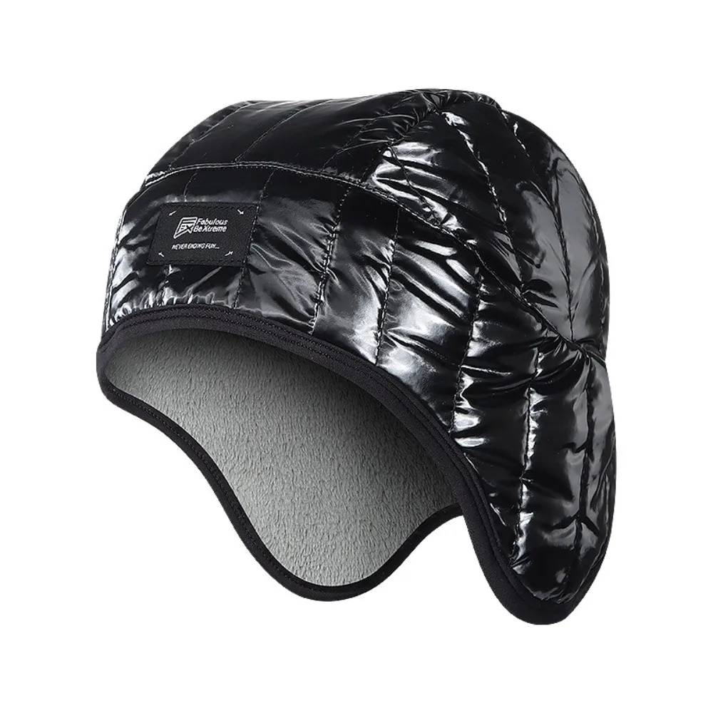 Fleece Lined Winter Ear Flap Hat Windproof Heat Retaining Quilted Winter Cap Double Layer Ear Coverage Cold Weather Hat Skiing