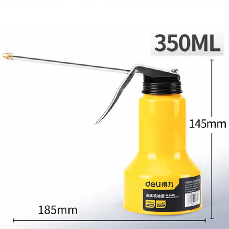 Deli 180ML 250ML 350ML 500ML Long Nozzle Oiler Greasing Oil Can Gear Lubrication High Pressure Pump Grease Guns Car Repair Tool