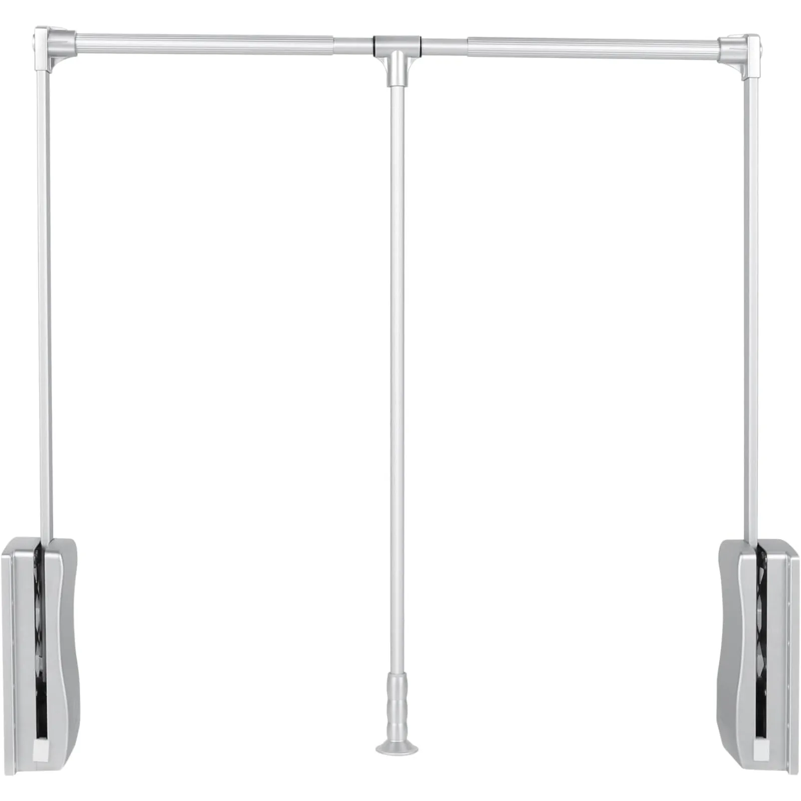 US Pull Down Closet Rods, Adjustable 35-48 Inch Wardrobe Rail Lift Collapsible Rod Aluminium Retractable Wardrobe Hanger