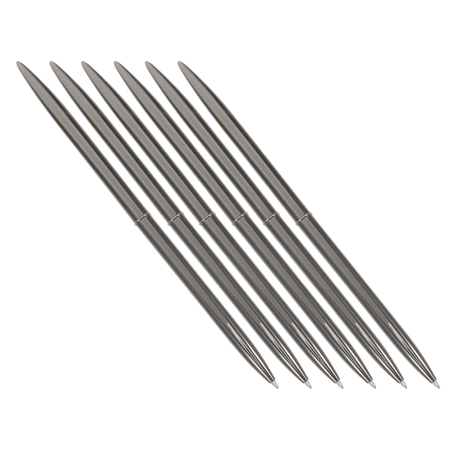 6 قطع قلم حبر جاف معدني أنيق وخفيف الوزن وسلس للكتابة قابل لإعادة الملء، مجموعة محمولة للتوقيع في مكتب الأعمال