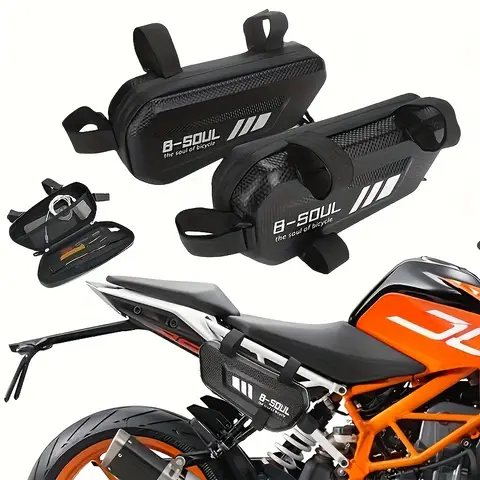 Bolsas laterales para motocicleta, bolsas para herramientas para motocicleta, fundas laterales triangulares de carcasa dura, bolsas para cuadro frontal de bicicleta, bolsas de almacenamiento para montar