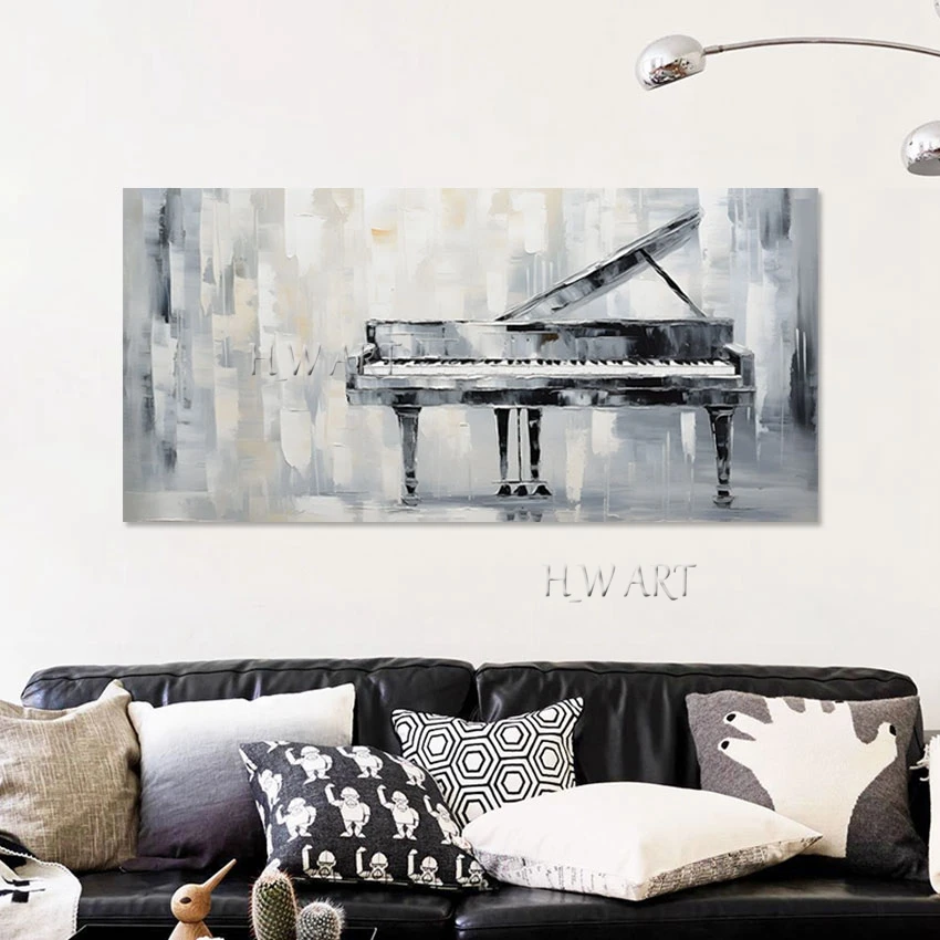 Simple Style Frameless Decor Picture, Piano Textured Design Abstract Wall, Canvas Roll, Still Life Art Impressions Paintings