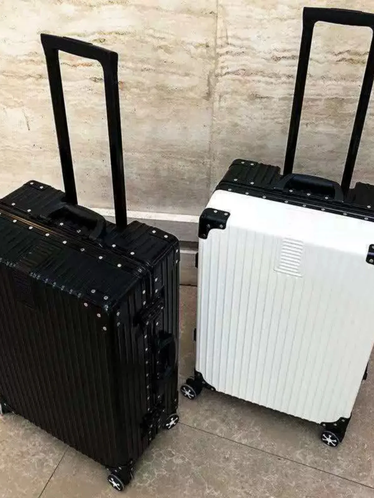 韓国スタイルの大容量旅行スーツケース男子学生プルロッド荷物ボックスアルミフレーム防水 ABS PC ファッショナブルなバッグ