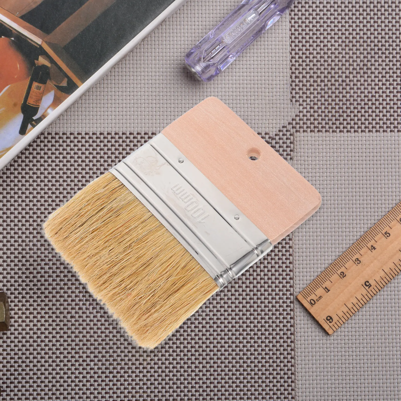 Pig Bristle Brush Wood Handle Sand Remover Paint Brush Multifunction Cleaning Wall Painting Furniture Painting