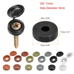 100/200pcs 6mm Hinged Plastic Screw Cap Cover Nuts Fold Snap Protective Cap Button Screw Covers Bolts Protect Furniture Decor