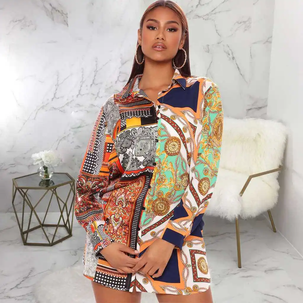 

SMR0785 New Casual Faion Women's Dr irt Cleanfit Sle Synthetic Fabric Long Sve round Ne Thin Non-deformable