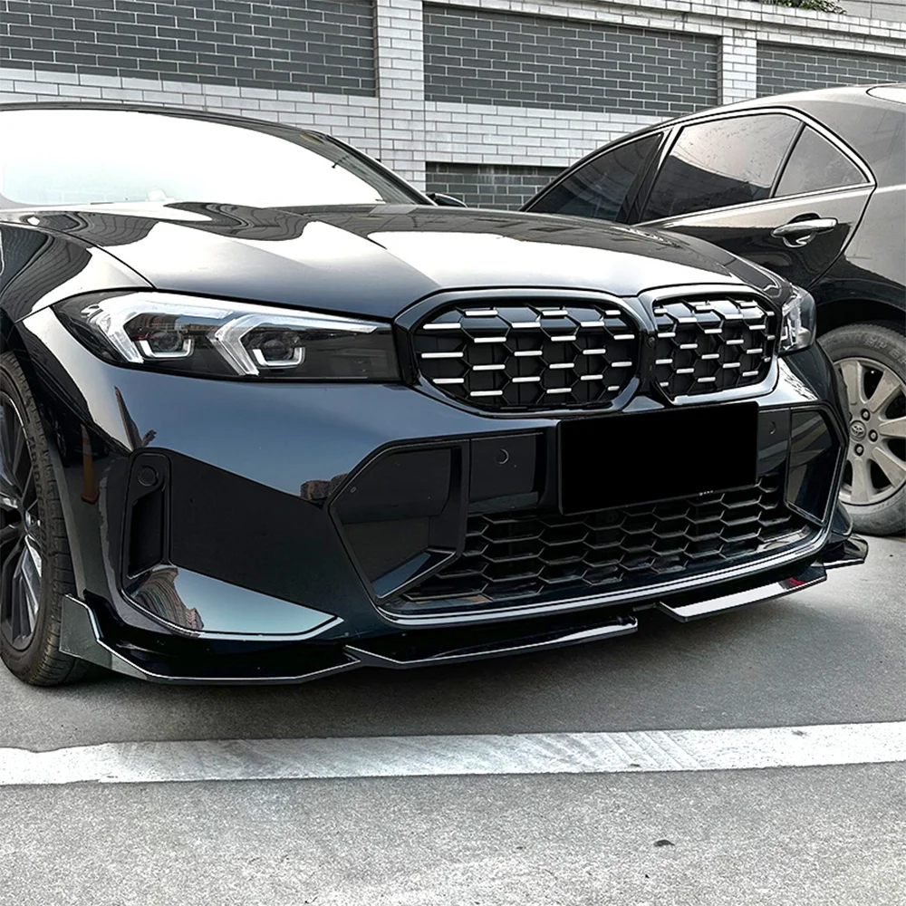 BMW G20 G21 3 시리즈 M-스포츠 320i 325i 330i 320d M340i LCI 2022-2025 프론트 범퍼 립 바디 키트 스포일러 스플리터 디퓨저 썸네일 6