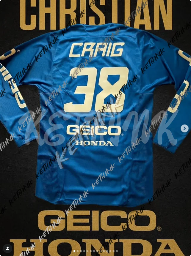 

Honda 2026, популярный дышащий мотоциклетный трикотаж с длинными рукавами # Рубашка для езды на велосипеде CRAIG 38, удобный топ для гонок по бездорожью